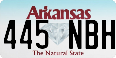 AR license plate 445NBH