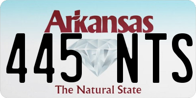 AR license plate 445NTS