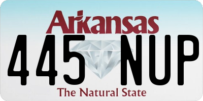 AR license plate 445NUP