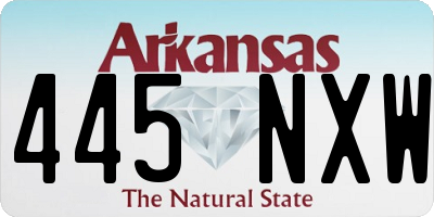 AR license plate 445NXW