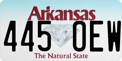 AR license plate 445OEW