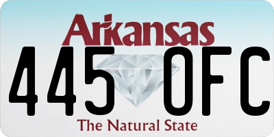 AR license plate 445OFC