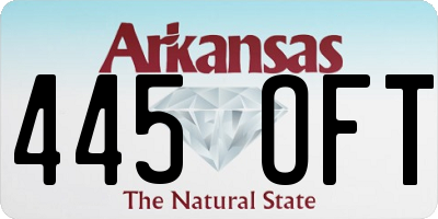 AR license plate 445OFT