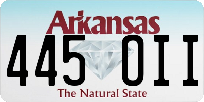 AR license plate 445OII