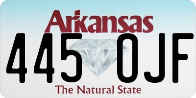 AR license plate 445OJF