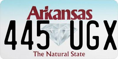 AR license plate 445UGX