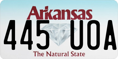AR license plate 445UOA