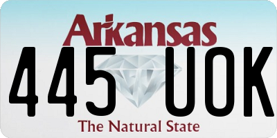 AR license plate 445UOK