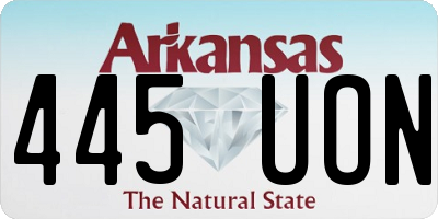 AR license plate 445UON