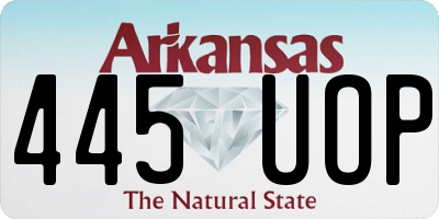 AR license plate 445UOP