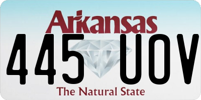 AR license plate 445UOV