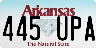 AR license plate 445UPA