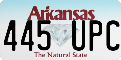 AR license plate 445UPC