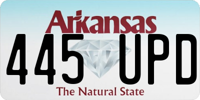 AR license plate 445UPD