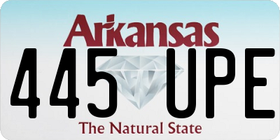 AR license plate 445UPE