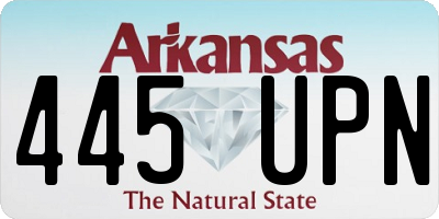 AR license plate 445UPN