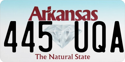 AR license plate 445UQA