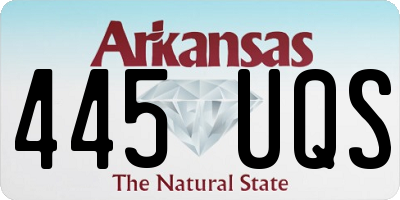 AR license plate 445UQS
