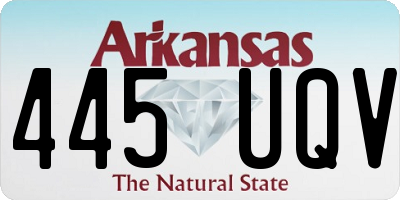 AR license plate 445UQV
