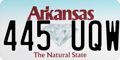 AR license plate 445UQW