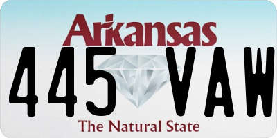 AR license plate 445VAW