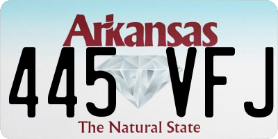 AR license plate 445VFJ
