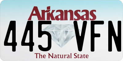AR license plate 445VFN