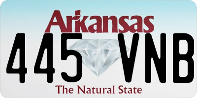 AR license plate 445VNB