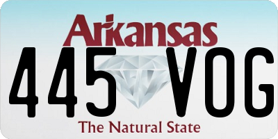 AR license plate 445VOG