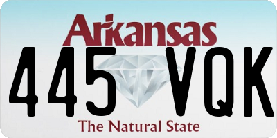 AR license plate 445VQK