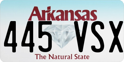 AR license plate 445VSX