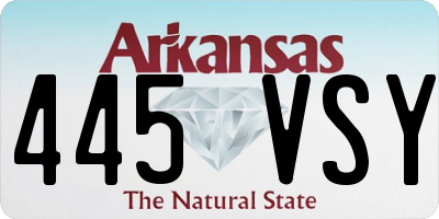 AR license plate 445VSY
