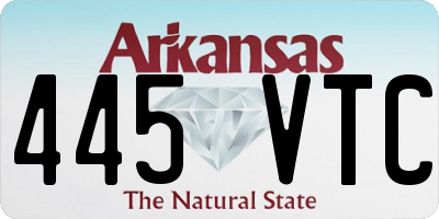 AR license plate 445VTC