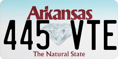 AR license plate 445VTE