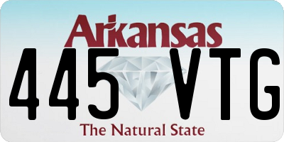 AR license plate 445VTG