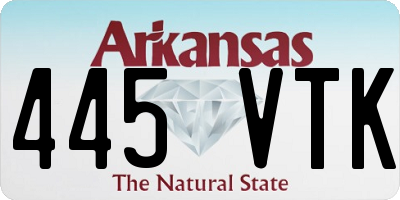 AR license plate 445VTK