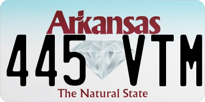 AR license plate 445VTM