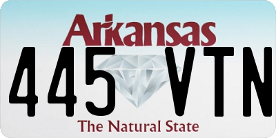 AR license plate 445VTN