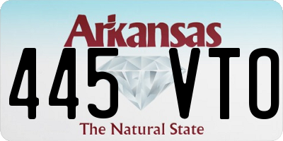 AR license plate 445VTO