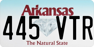 AR license plate 445VTR
