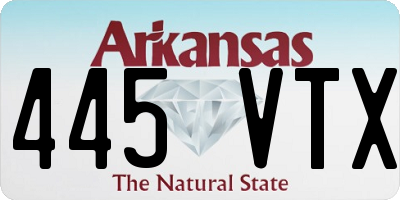 AR license plate 445VTX