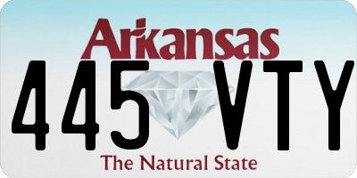AR license plate 445VTY