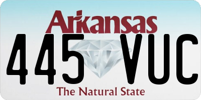 AR license plate 445VUC
