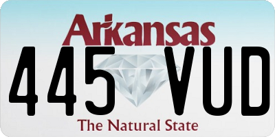 AR license plate 445VUD