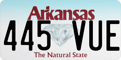 AR license plate 445VUE
