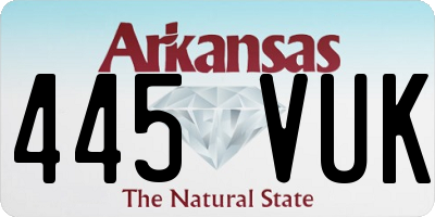 AR license plate 445VUK