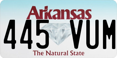 AR license plate 445VUM