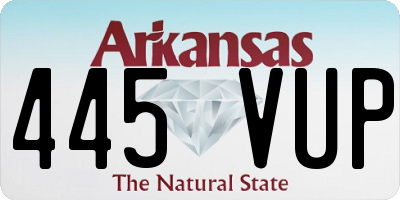 AR license plate 445VUP