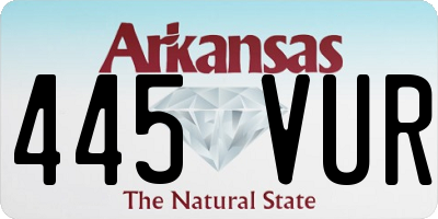 AR license plate 445VUR