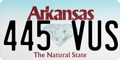 AR license plate 445VUS